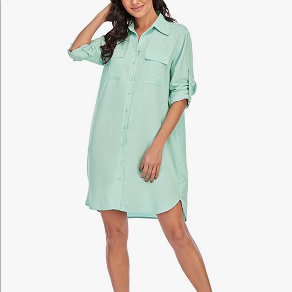 Amazon Find Buttoned Down Shirt Tunic Dress 👗 - Picture 8 of 10